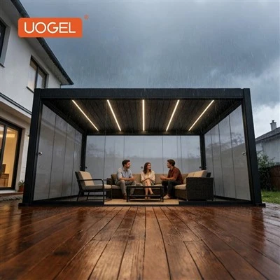 Pergola Alwminiwm Llwyd